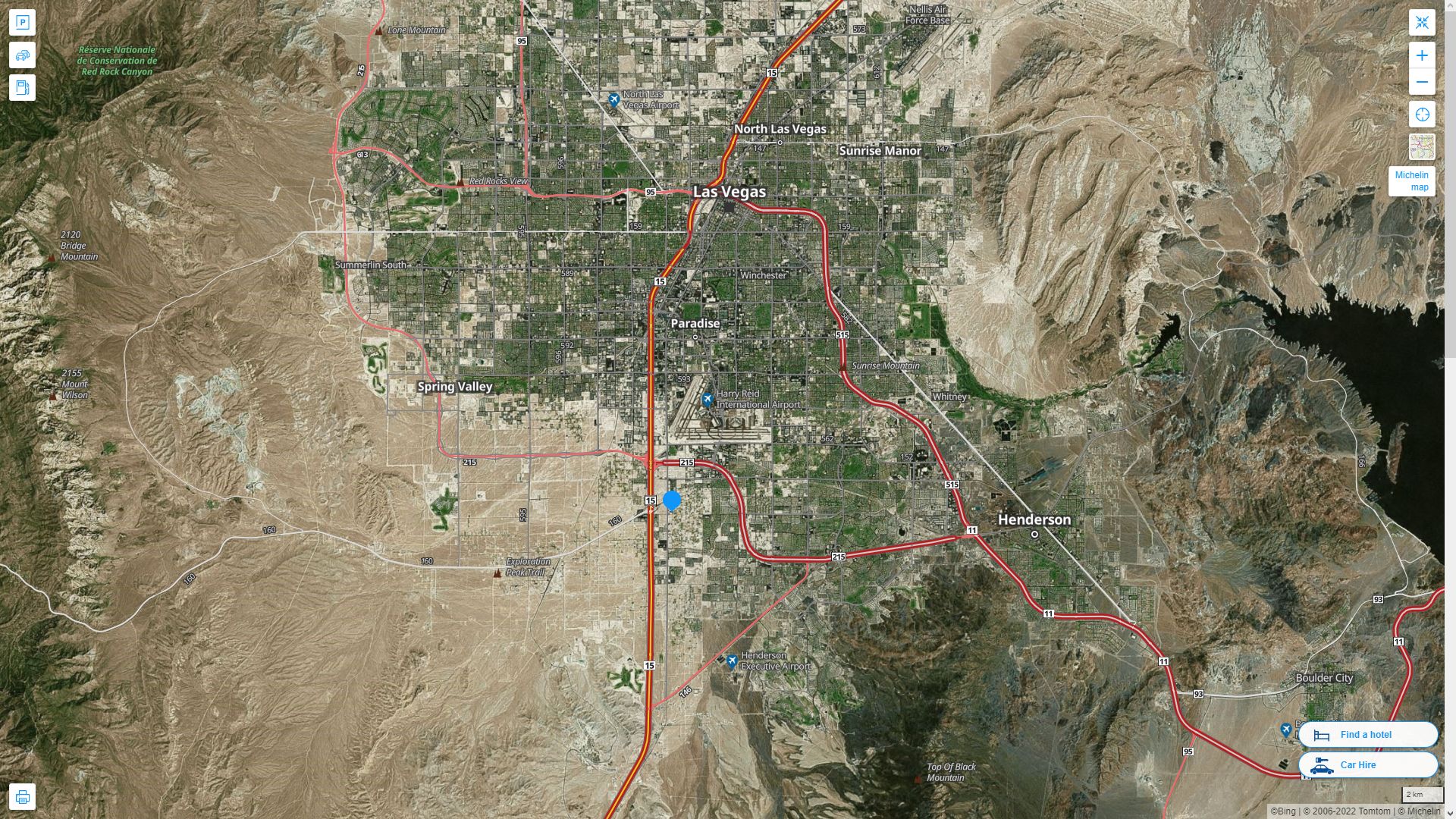 Enterprise Nevada Highway and Road Map with Satellite View